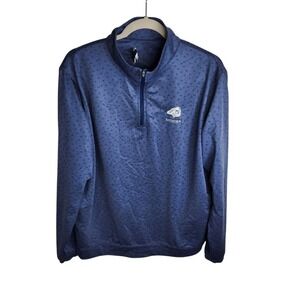 Peter Millar 1/4 Zip Pullover Perth Performance Golf Cart Print Blue Men's Large